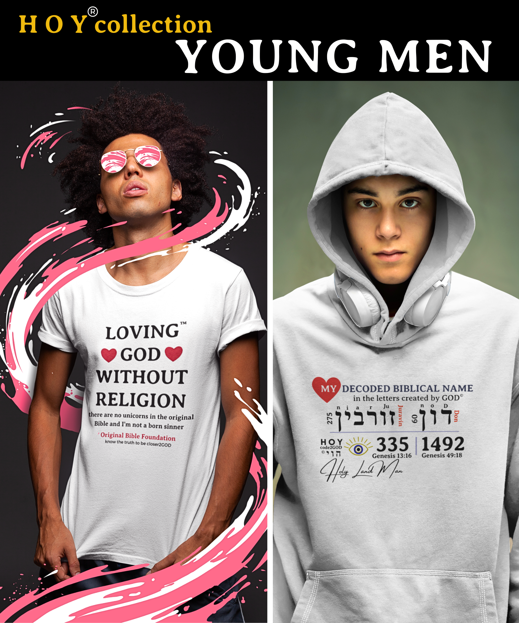 HOY wear young men collection by Original Bible Foundation and Don Juravin